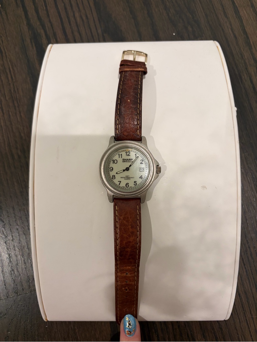 Sharp Opti-Glo Classic Brown Leather Analog Watch